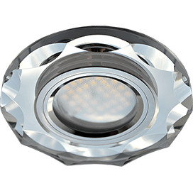 Ecola MR16 DL1653 GU5.3 Glass Стекло Круг с вогнутыми гранями Хром / Хром 25x90 (кd74)