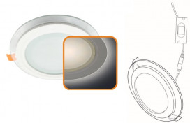 Ecola LED downlight встраив.1042 Круглый даунлайт со стеклом и подсветкой с драйвером 18W 220V 4200K 200x35