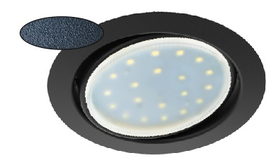 Ecola GX53 FT9073 светильник встраиваемый поворотный черный матовый 40x120