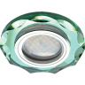 Ecola MR16 DL1653 GU5.3 Glass Стекло Круг с вогнутыми гранями Изумруд / Хром 25x90 (кd74)