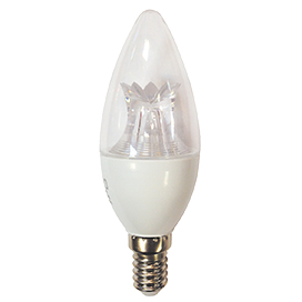 Ecola candle   LED Premium  8,0W 220V  E14 6000K прозрачная свеча  с линзой (композит) 105x37