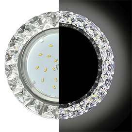 Ecola GX53 H4 LD5361 Glass Круг с крупными стразами Конус с подсветкой/фон зерк./центр.часть хром 52x120 (к+))