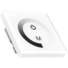 Снят с производства. Ecola LED strip Dimmer Panel 12A 144W 12V (288W 24V) настенный белый с кольцевым сенсором с установ. коробкой