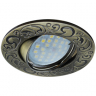 Ecola MR16 DL114 GU5.3 Светильник встр. литой поворотный Лианы  Черненая Бронза 25x90