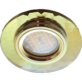 Ecola MR16 DL1654 GU5.3 Glass Стекло Круг граненый Золото / Золото 25x90 (кd74)