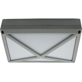 Ecola GX53 LED B4157S светильник накладной IP65 матовый Прямоугольник/Пирамида алюмин. 2*GX53 Серый 215x135x85