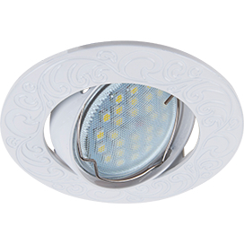 Ecola MR16 DL114 GU5.3 Светильник встр. литой поворотный Лианы  Белый 25x90