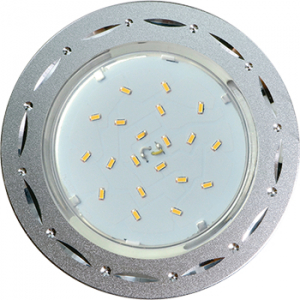 Ecola GX53 H4 DL5385  светильник встраив. без рефл. Точки-полоски по кругу матовый Хром/Алюм 20x110 (к+)