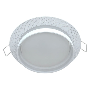 Ecola GX53 H4 SP5331 светильник встраив. Спот Сетка матовый Белый/Алюм 110х52 (к+)