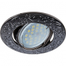 Ecola MR16 DL114 GU5.3 Светильник встр. литой поворотный Лианы  Черный Хром 25x90