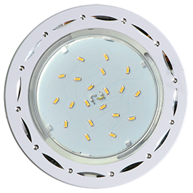 Ecola GX53 H4 DL5385  светильник встраив. без рефл. Точки-полоски по кругу Белый/Алюм 20x110 (к+)