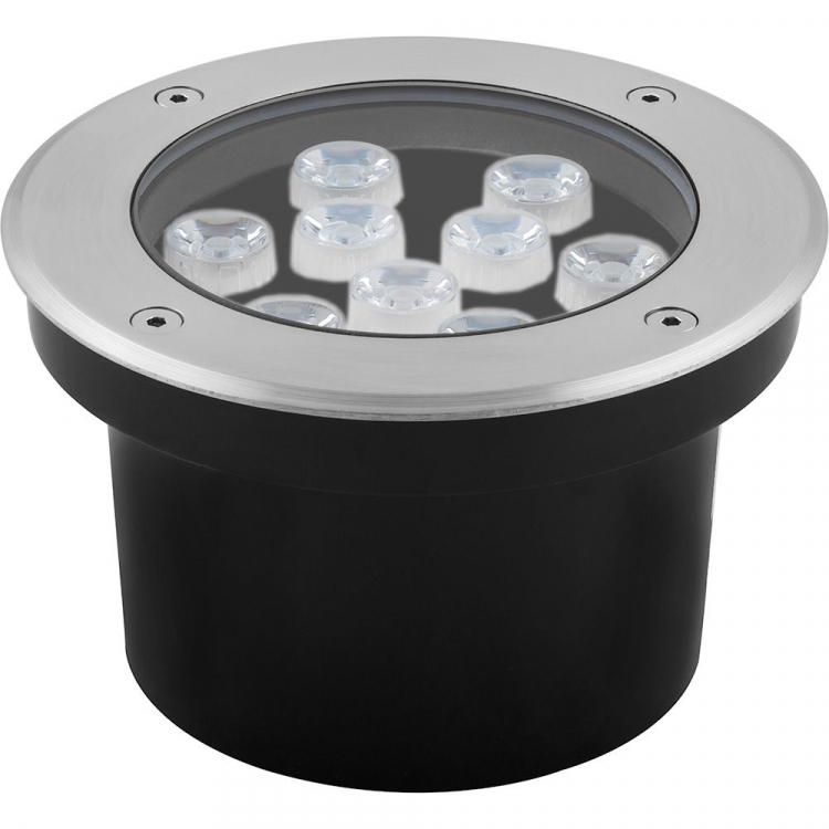 Грунтовый светодиодный светильник 9LED зеленый, 9W, 160*H90mm, внутренний диаметр: 110mm, IP 67, SP4113