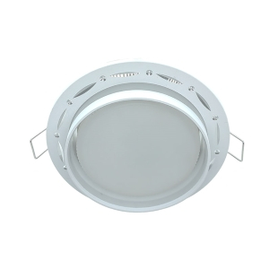 Ecola GX53 H4 SP5332 светильник встраив. Спот Точки-полоски по кругу матовый Белый/Алюм 110х52 (к+)