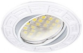 Ecola MR16 DL110 GU5.3 Светильник встр. литой поворотный Антик  Белый 24x86