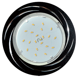Ecola GX53 H4 DL5386  светильник встраив. без рефл. Вихрь Черный/Алюм 20x110 (к+)