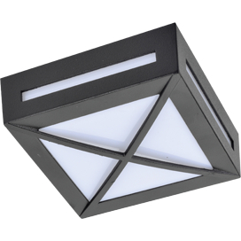 Ecola GX53 LED 3083W светильник накладной IP65 матовый Квадрат с решеткой металл. 1*GX53 Черный 136x136x55