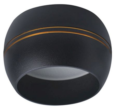 Ecola GX53 SP5395 светильник накладной Спот Сфера углубленный Черный матовый с золотыми полосками 90х52