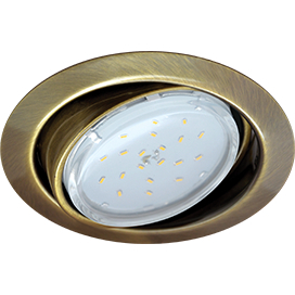 Ecola GX53 FT9073 светильник встраиваемый поворотный черненая бронза (antique brass) 40x120