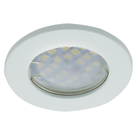 Ecola Light MR16 DL90 GU5.3 Светильник встр. плоский Белый 30x80 (кd74)