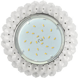 Ecola GX53 H4 5341 Glass Круглый с хрусталиками Матовый /Хром 56x120 (к+)