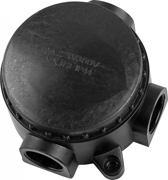 Монтажная разветвительная коробка, 380V, 90х44х102, черный, КЭМ 1-10-3М, артикул 29847