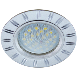 Ecola MR16 DL3184 GU5.3 Светильник встр. литой (скрытый крепеж лампы) матовый Хром/Алюм Двойные Реснички по кругу 23x78 (кd74)