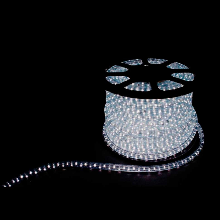 Дюралайт (лента светодиодная), 2W 100м 230V 36LED/м 13мм, белый 7000K, LED-R2W с 2 заглушками, 2 сетевыми шнурами, 2 коннекторами в комплекте
