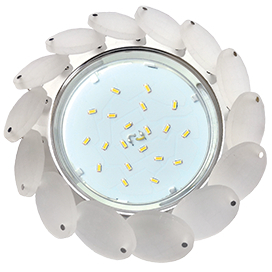 Ecola GX53 H4 5342 Glass Круглый с большими хрусталиками Матовый/Хром 56x125 (к+)