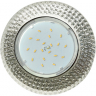 Ecola GX53 H4 LD5319 Glass Круг с  прозр.  мозаикой с подсветкой/фон матовый/центр.часть хром 40x123 (к+)