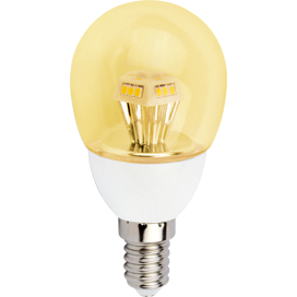 Ecola globe   LED  4,2W G45 220V  E14 золотистый прозрачный шар искристая пирамида (композит) 90x45