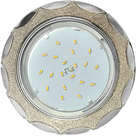 Ecola GX53 H4 DL3902 светильник встраив. без рефл.  Звезда под стеклом Серебряный блеск / хром 106х38 (к+)