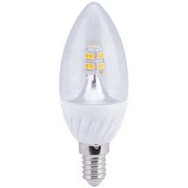 Снята с производства! Ecola candle   LED  4,0W 220V E14 4000K 320° прозрачная свеча искристая точка (керамика) 98х37