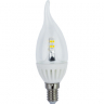 Снята с производства! Ecola candle   LED Premium  4,0W 220V E14 4000K 320° прозрачная свеча на ветру искристая точка (керамика) 125х37