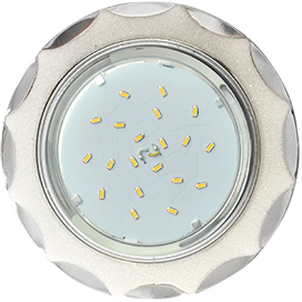 Ecola GX53 H4 DL3902 светильник встраив. без рефл.  Звезда под стеклом Белый блеск / хром 106х38 (к+)