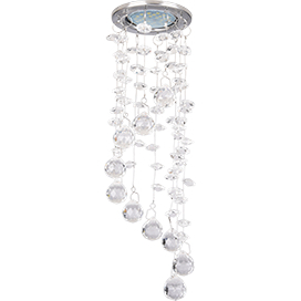 Ecola MR16 CR1010 GU5.3 Glass Стекло Круг "Хрустальная нить" Прозрачный / Хром 84x290
