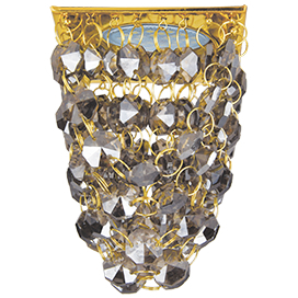 Ecola MR16 CR1014 GU5.3 Glass Стекло Квадрат "Хрустальная гроздь" Тонированный / Золото 80x80x140