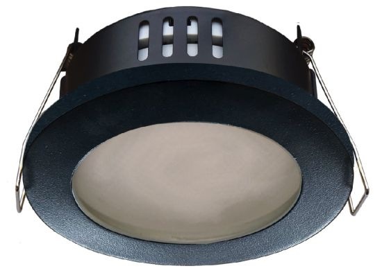 Ecola GX53 H9 защищенный IP65 светильник встраив. без рефл. черный матовый 98х55