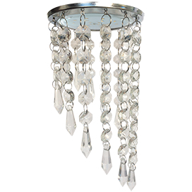 Ecola GX53 H4 5343 Glass Круг с продолговатыми хруст. на подвесе "под скос" Прозрачный / Хром 240x110 (к+)