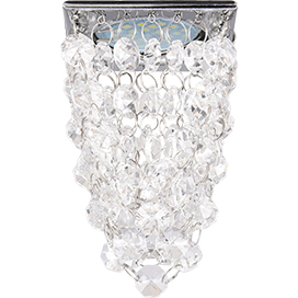 Ecola MR16 CR1014 GU5.3 Glass Стекло Квадрат "Хрустальная гроздь" Прозрачный / Хром 80x80x140