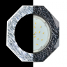Ecola GX53 H4 LD5312 Glass Стекло 8-угольник с прямыми гранями с подсветкой  хром - колотый лед на черном 38x128 (к+)