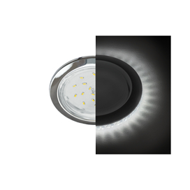 Ecola GX53 H4 LD5300 светильник встраив. без рефл. с подсветкой Хром 48x106 (к+)