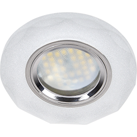 Ecola MR16 DL1653 GU5.3 Glass Стекло Круг с вогнутыми гранями Матовый / Хром 25x90 (кd74)