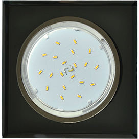 Ecola GX53 H4 5311 Glass Стекло Квадрат скошенный край Черный хром - черный 38x120x120 (к+)