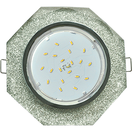 Ecola GX53 H4 5312 Glass Стекло 8-угольник с прямыми гранями хром - серебряный блеск 38x133 (к+)