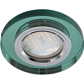Ecola MR16 DL1650 GU5.3 Glass Стекло Круг Изумруд / Хром 25x95 (кd74)