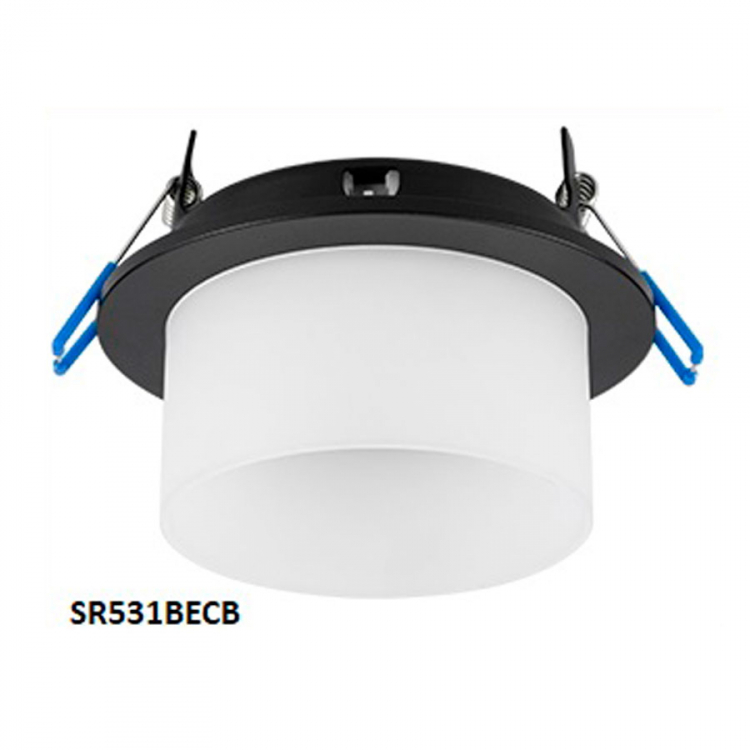 Ecola GX53 H4 SP5371 светильник встраив. Спот Черный матовый с матовым рассеивателем 110х79 (к+)