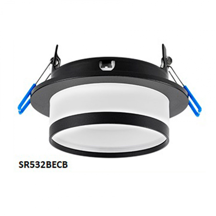 Ecola GX53 H4 SP5372 светильник встраив. Спот с полосой Черный матовый с матовым рассеивателем 110х65 (к+)