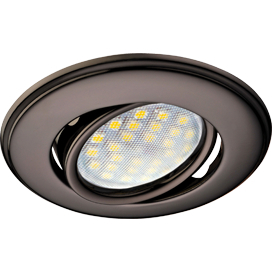 Ecola MR16 DH03 GU5.3 Светильник встр. поворотный выпуклый (скрытый крепеж лампы) Черный Хром 25x88 (кd74)