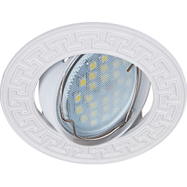 Ecola MR16 DL111 GU5.3 Светильник встр. литой поворотный Антик2  Белый 24x88