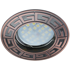 Ecola MR16 DL110A GU5.3 Светильник встр. литой Антик  Черненая Медь 24x86 (кd74)